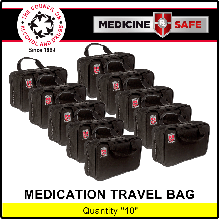 MEDICATION TRAVEL BAG CASE OF 10